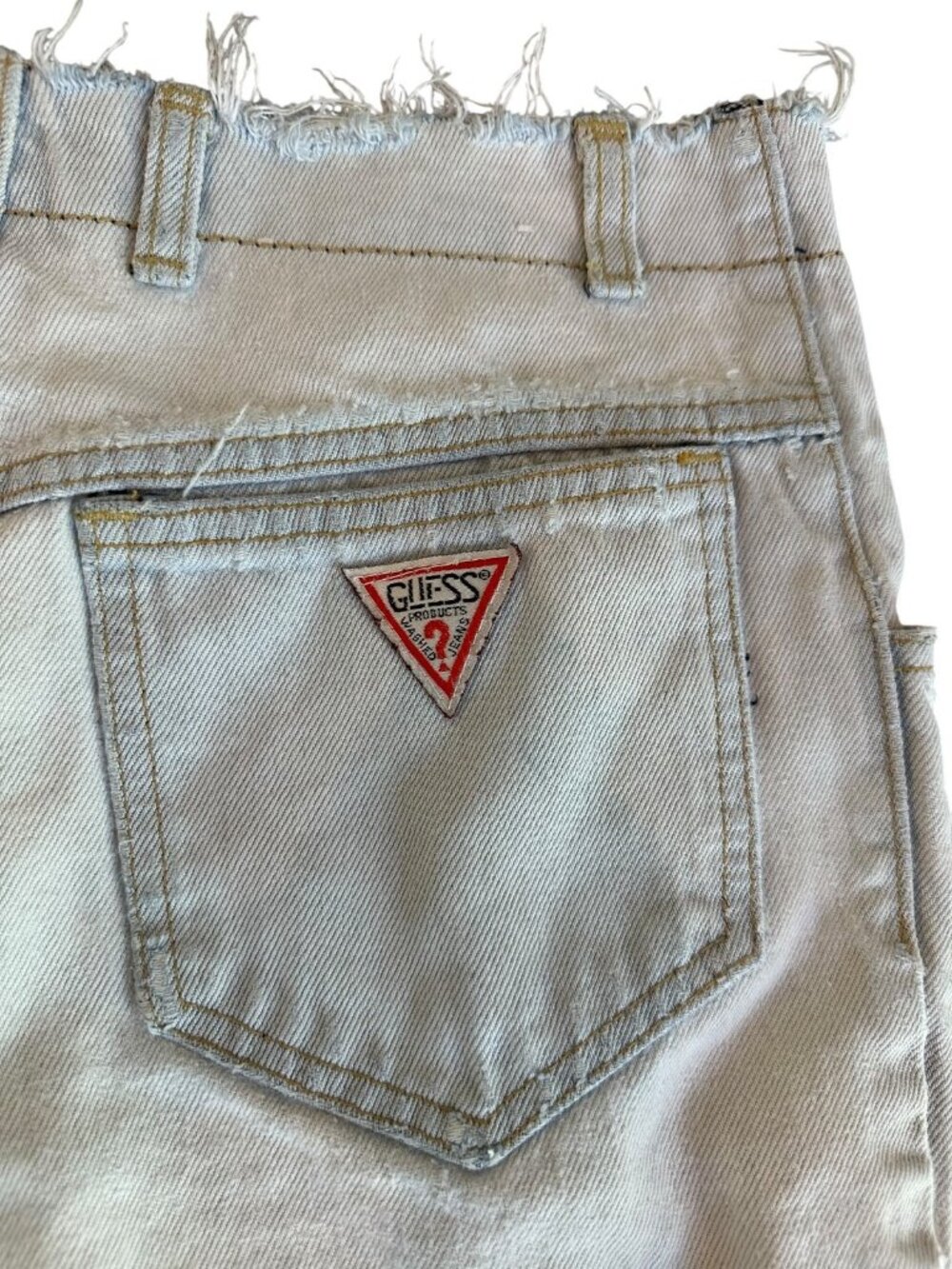 Vintage Guess Georges Marciano Light Blue High Rise Cutoff Denim Shorts Size 31 - Picture 4 of 5